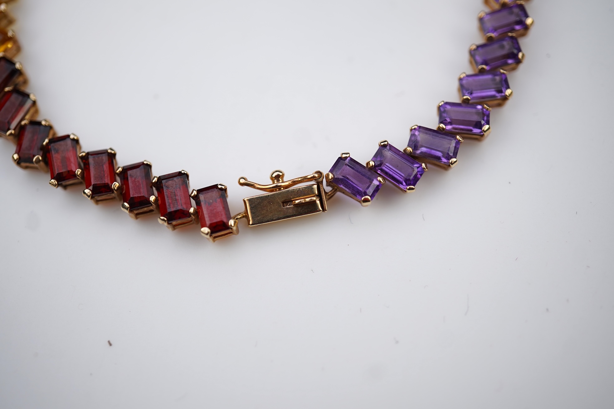 A multi-gem line bracelet
